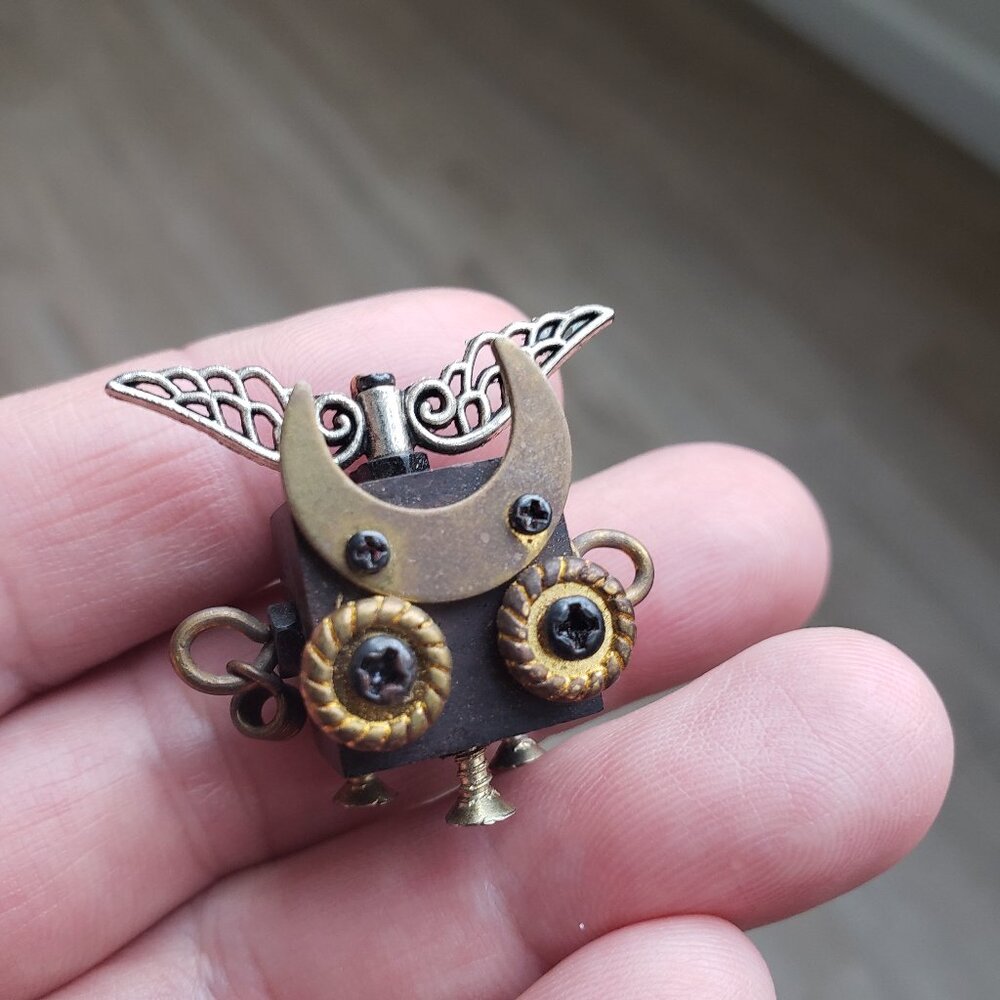 Handmade steampunk owl and others